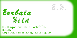 borbala wild business card